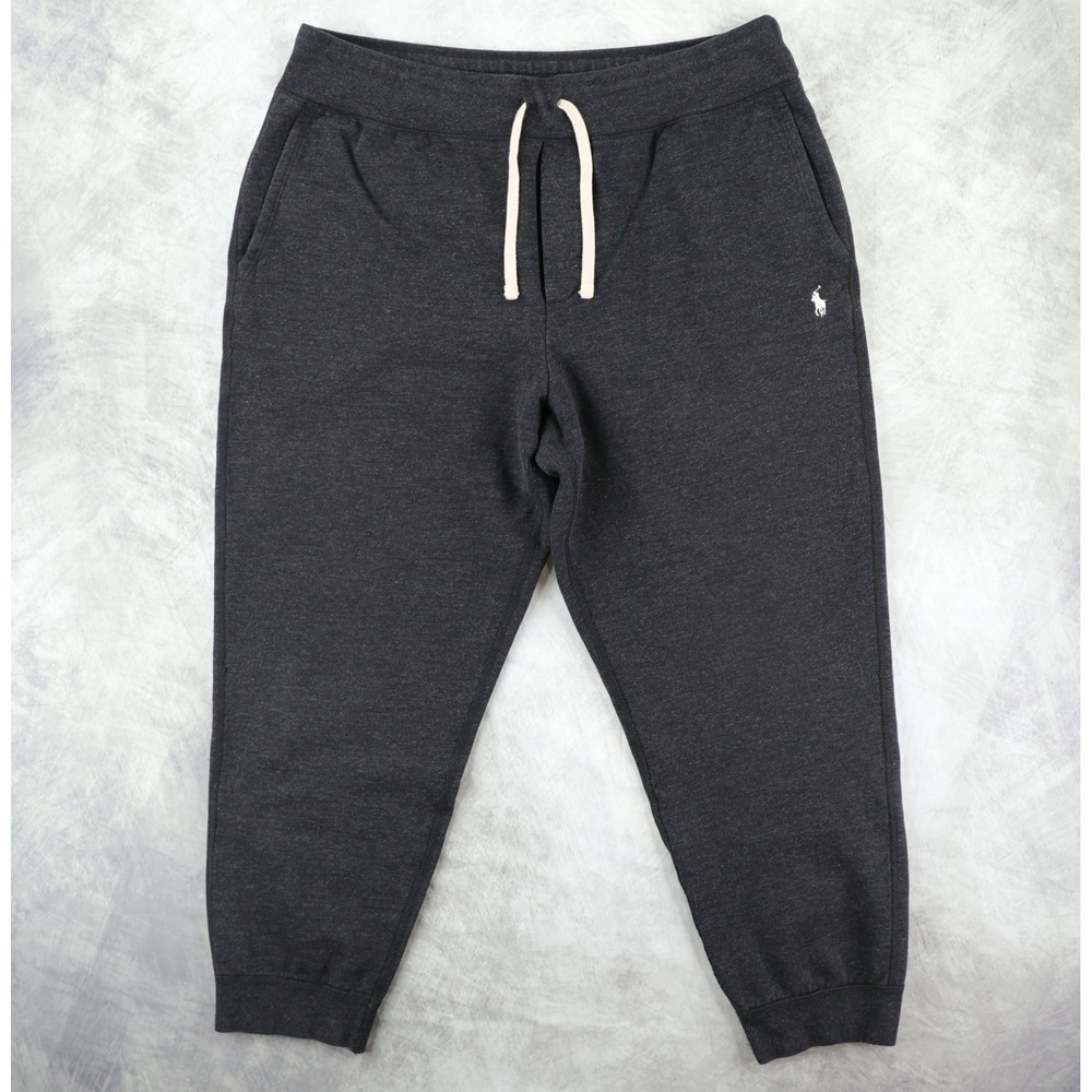 Polo‎ Ralph Lauren Jogger Sweatpants Mens LT Charcoal Heather Grey Fleece Pony
